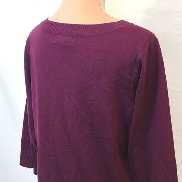 Lands' End Outfitters Purple Elbow Sleeve Acrylic Sweater XL - Picture 10 of 16